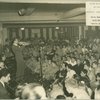 "Harry James with his 'secret weapon'" - Harry James plays the trumphet on stage at the Stage Door Canteen (Newark).