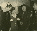 Woman with service men