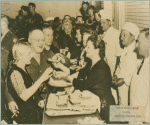 Handing out food at Stage Door Canteen (Boston).