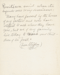 Handwritten note, 1884-1885