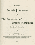 Souvenir memorial programme. The dedication of Grant's sarcophagus ceremonies, New York, April 27th, 1897.
