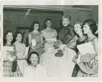 Celeste Holm (Anna Leonowens replacement) backstage at The King and I with a group of fans