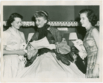 Celeste Holm (Anna Leonowens replacement) backstage at The King and I signing autographs
