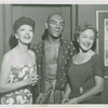 Gertrude Lawrence (Anna Leonowens), Yul Brynner (The King) and Helen Hayes backstage at The King and I