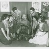 Yul Brynner (The King) with members of Hawaiian Youth Caravan of the Episcopal Church backstage at The King and I