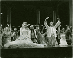 Constance Towers (Anna Leonowens), Michael Kermoyan (The King) and cast in the 1968 revival of The King and I