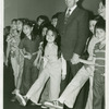 Richard Rodgers (music) and children in rehearsal for the 1977 revival of The King and I