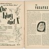 Program (dated 5/28/1951) for The King and I