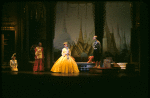 Doretta Morrow (Tuptim), John Juliano (Kralahome), Gertrude Lawrence (Anna Leonowens) and Yul Brynner (The King) in The King and I