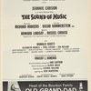 Program (dated 7/16/1962) for The Sound of Music with Jeannie Carson (Maria Rainer replacement)