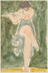 Isadora Duncan (enface center, right leg lifted, green tunic)