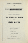 Program for the pre-Broadway try-out (October 3-10, 1959) of The Sound of Music at the Shubert Theatre (New Haven, Conn.)