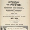 Program (dated 11/20/1961) for The Sound of Music with Martha Wright (Maria Rainer replacement)