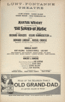 Program (dated 11/20/1961) for The Sound of Music with Martha Wright (Maria Rainer replacement)