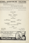 Program for the opening night (12/25/1940) of Pal Joey