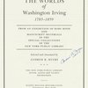 The worlds of Washington Irving, 1783-1859.