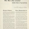 Souvenir program for South Pacific with Ray Middleton as Emile de Becque