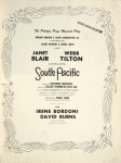 Souvenir program for South Pacific with Janet Blair as Nellie Forbush and Webb Tilton as Emile de Becque