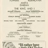 Program for the 1968 revival of The King and I