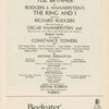 Program for the final performance (12/30/1978) of the 1977 revival of The King and I