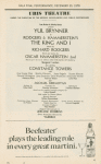 Program for the final performance (12/30/1978) of the 1977 revival of The King and I
