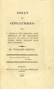 Essay on sepulchres: or, A proposal for erecting some memorial of the illustrious dead in all ages on the spot where their remains have been interred.