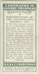 Electrification of the Metropolitan railway, 1905.