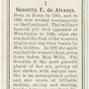 Senorita E. de Alvarez, (Spain).