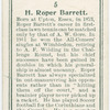 H. Roper Barrett, (Great Britain).