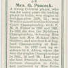 Mrs. G. Peacock, (South Africa).