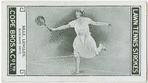 Mlle. Lenglen. Back-hand drive.