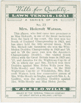 Mrs. Holcroft Watson.