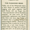 The pleading bear.