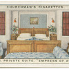Bedroom, private suite.  Canadian Pacific Liner "Empress of Australia."