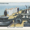 Weighing anchor.