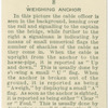 Weighing anchor.