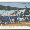 Fairey "Swordfish" being man-handled into position (H.M.S. Furious).