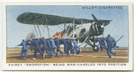 Fairey "Swordfish" being man-handled into position (H.M.S. Furious).