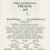 Program for the opening night (4/11/1996) of the revival of The King and I