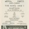 Program for the 1963 revival of The King and I