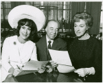 Patrice Munsel [from the cast of The Merry Widow], Richard Rodgers and Risë Stevens [from the cast of The King and I] in publicity photo for the 1964 Lincoln Center revival of The King and I