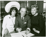 Patrice Munsel [from the cast of The Merry Widow], Richard Rodgers and Risë Stevens [from the cast of The King and I] in a 1964 publicity pose