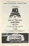 Program for the opening night (3/15/1962) of No Strings