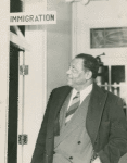 Paul Robeson at the immigration station in Blaine, Washington