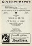 Program (dated 11/2/1937) for I'd Rather Be Right