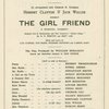 Herbert Clayton and Jack Waller present The Girl Friend, a new musical comedy