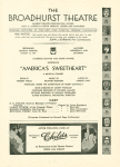 Program (dated 3/16/1931) for America's Sweetheart at The Broadhurst Theatre