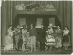 Betty Starbuck, Jack Edwards, William M. Griffith, Sterling Holloway, Phillip Loeb, Edith Meiser, Romney Brent and Blanche Fleming performing "Six Little Plays," the opening skit in Garrick Gaieties