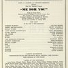 Program (beginning Sunday night, September 15, 1929) for Me for You, the pre-Broadway title of Heads Up!, at the Shubert Detroit Opera House (Detroit, Mich.)