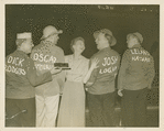 Mary Martin (Nellie Forbush) surrounded by creative team of South Pacific at Martin's final performance, June 1951
